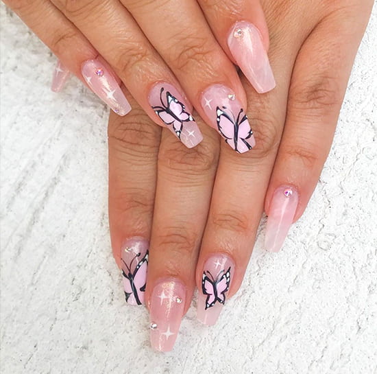 butterfly nails spring nail art trend