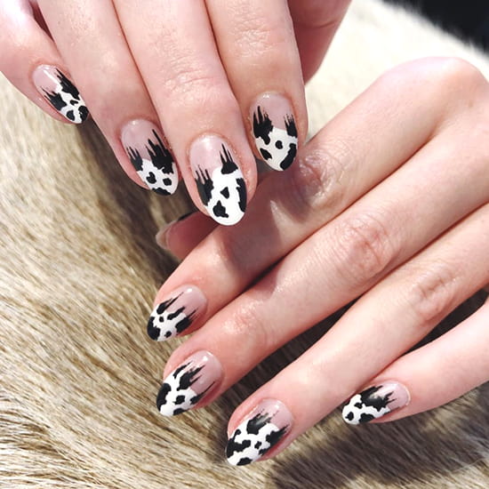 cow prints aniaml print nail art idea