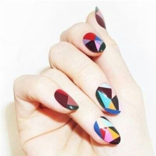 geometric nail art design