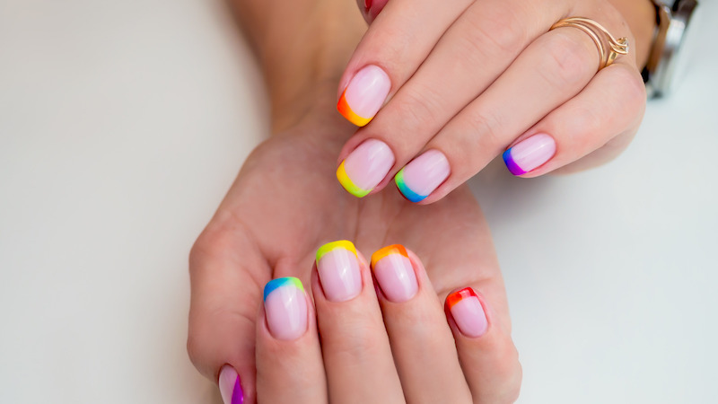 French colored manicure special summer nails