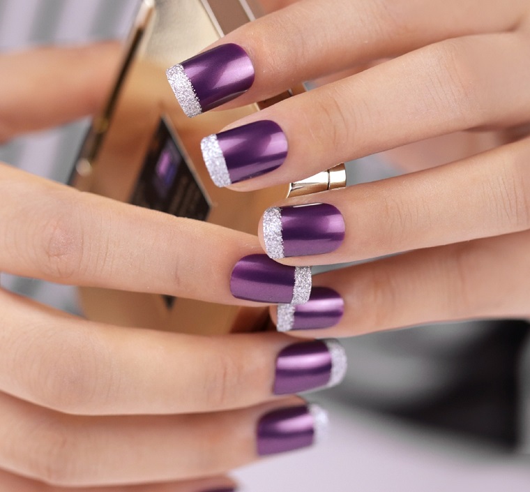 purple-gel-manicure-french-nail polish
