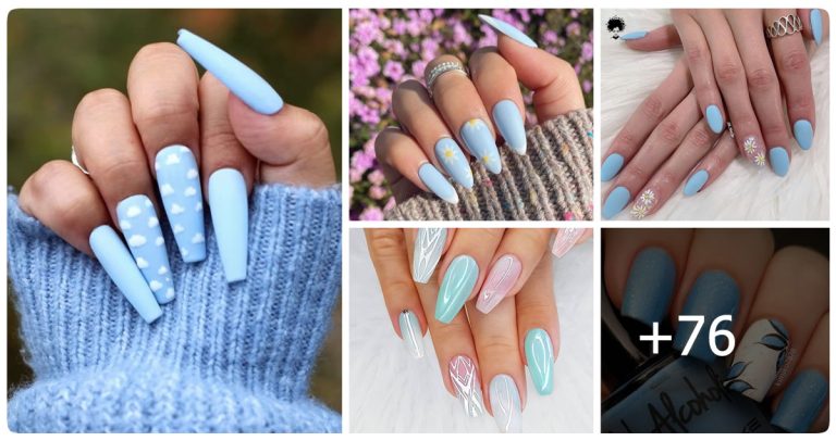 76+ Beautiful Sky Blue Nail Ideas💙💙💙