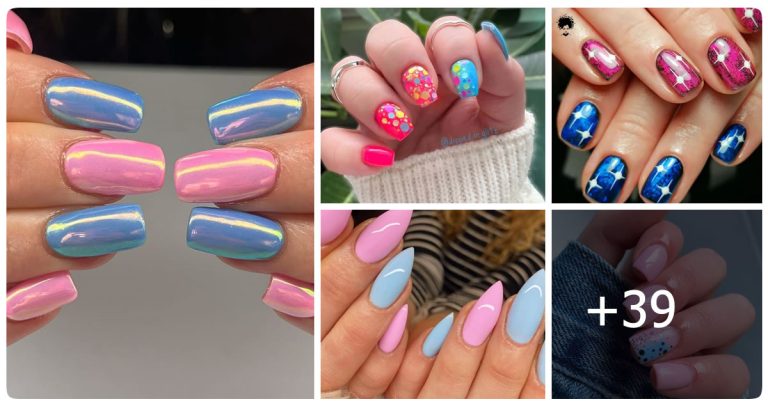 39 Pink and Blue Nails For A Cute Manicure 💅❣️【The Best of 2023】