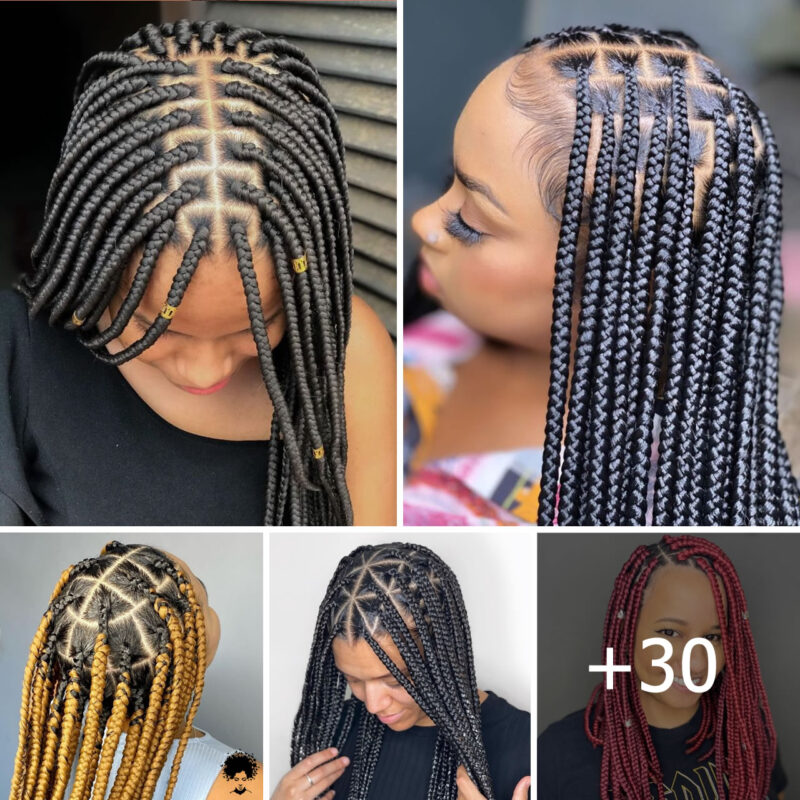 +30 PHOTOS: Premium knotless braid patterns ‎