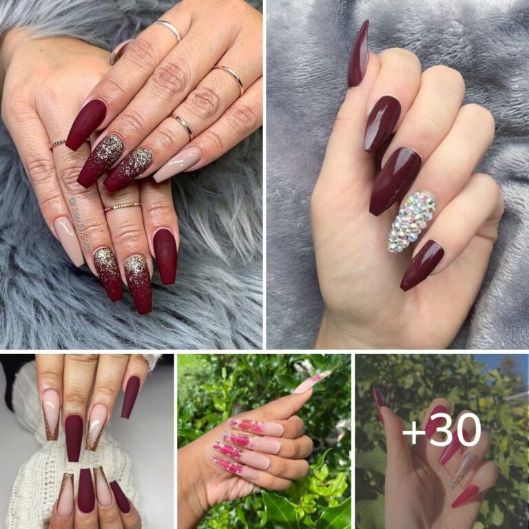 The Hottest Shade of the Season: Maroon Nails!
