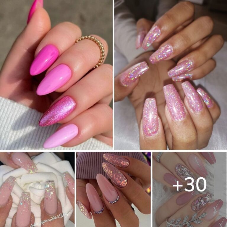 Nail ideasstand out with pink glitter nails – get the look now! +65 great ideas