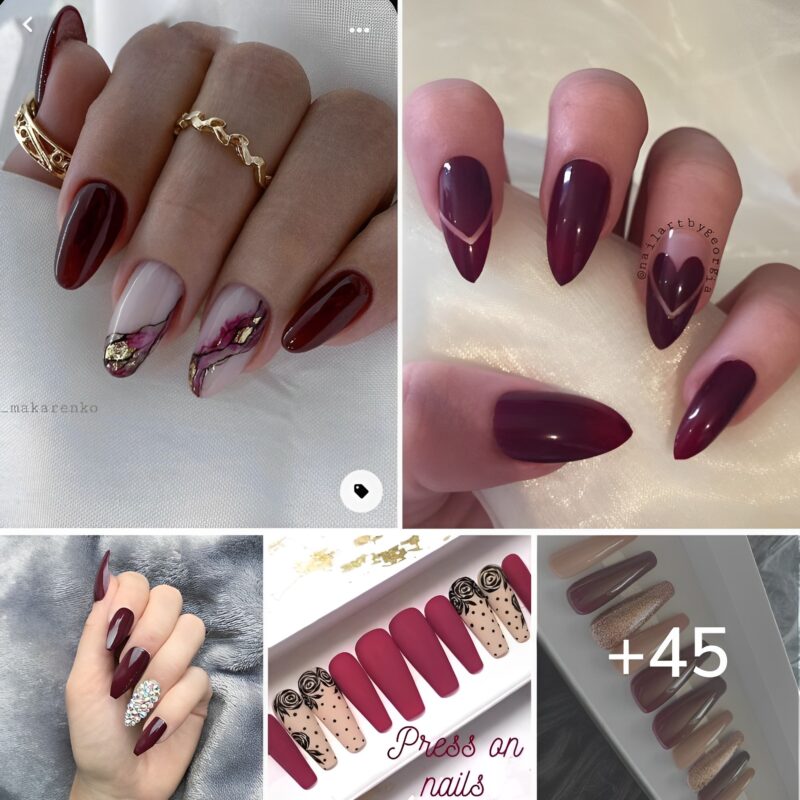 The Hottest Shade of the Season: Maroon Nails!