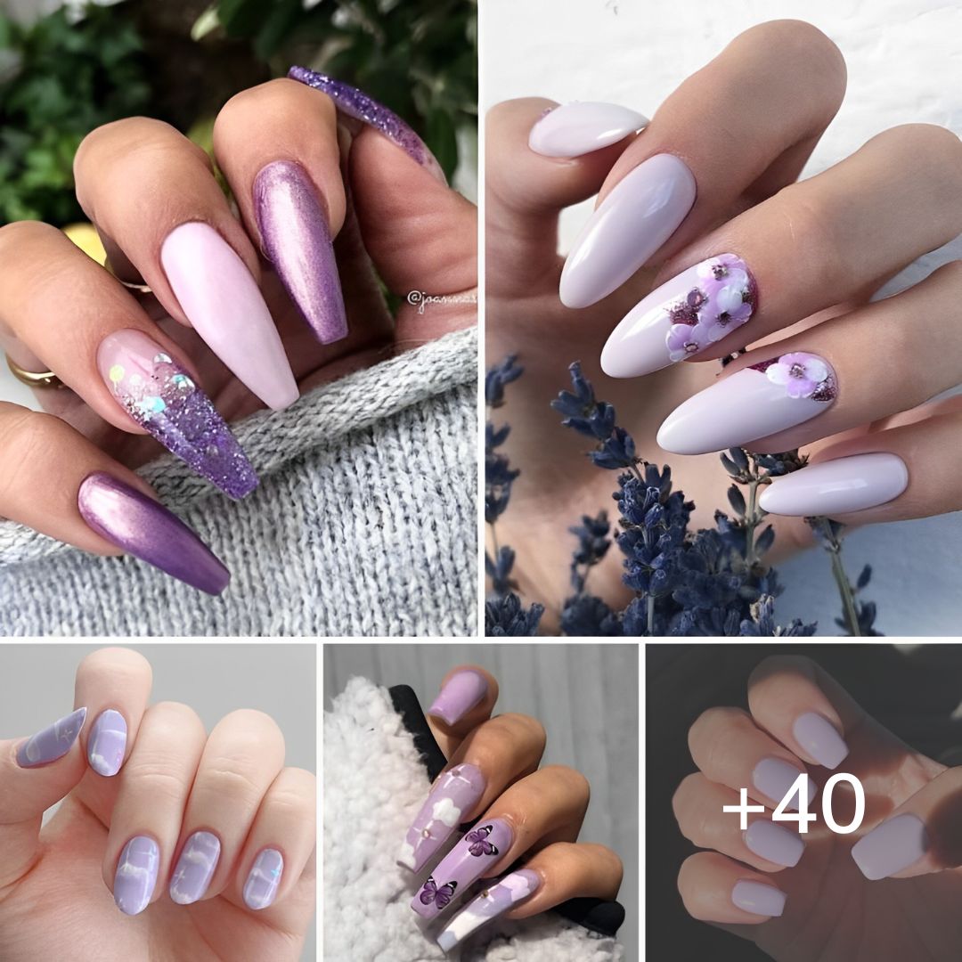 40+ Beautiful Purple Nails Inspiration Photos + Trends
