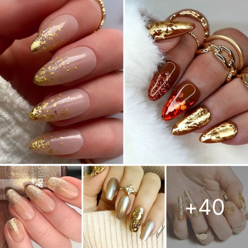 40 Gorgeous Gold Glitter Nails To Glam Up Your Natural Beauty