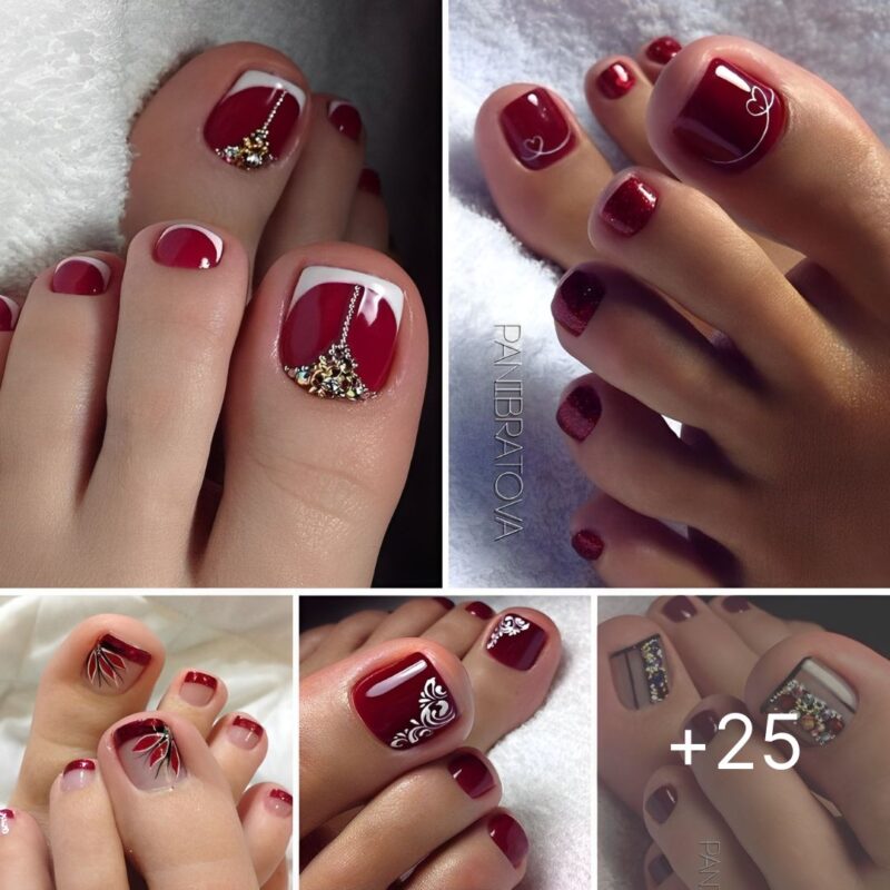 A Red French Tip Toe Nail Upgrade