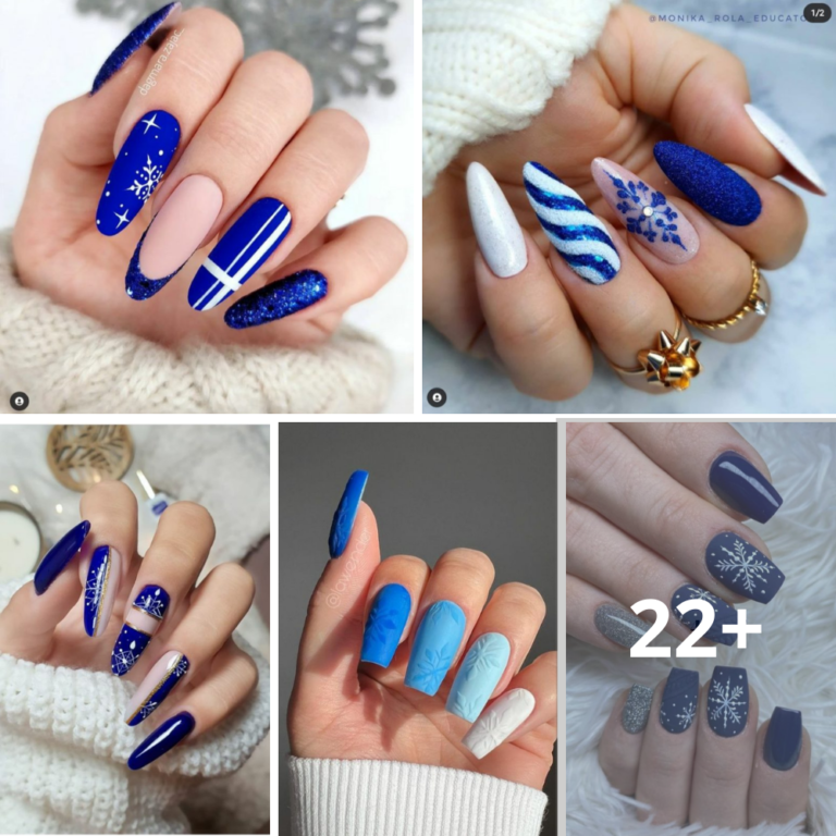 32 Glamorous Blue Nail Inspirations for the 2023 Holiday Festivities
