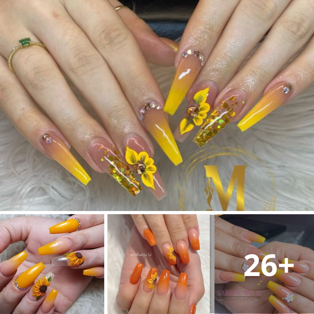 Take a dive into the realm of summer nails, radiating sun-like splendor through a mesmerizing sunflower nail pattern in 2023, ensuring your glow matches the sun’s.