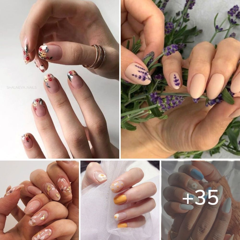 35+ Flower Nails Designs For Delicate, Abstract Nails