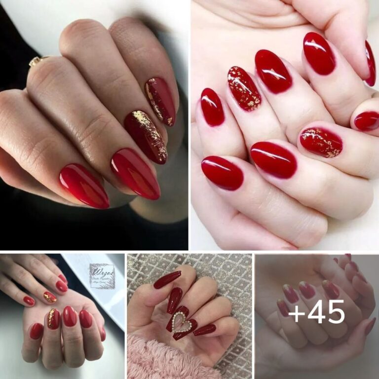 45+ Stunning Red and Gold Nails For A Sophisticated Manicure