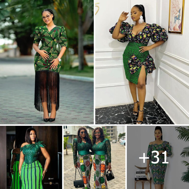 31+ Audacious Green Color Ankara Styles You Will Love.