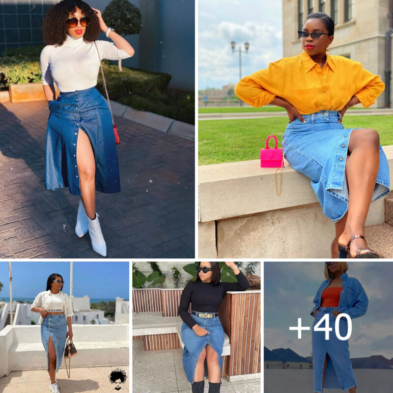 Blue Slipped Denim Skirt: A Trendy Must-Have for Your Wardrobe