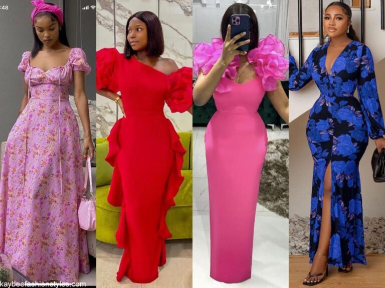 Latest Material Long Gown Styles for Ladies in 2023 and 2024