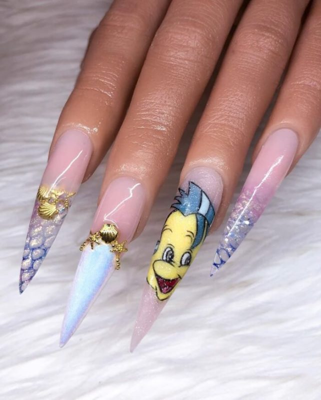 20 Thaumaturgical Disney-Inspired Nail Designs That Blow Your Soul Into A Dreamy Fairy Garden