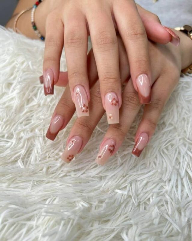 23 Brown French Nails That Are Perfect For Cold Weather