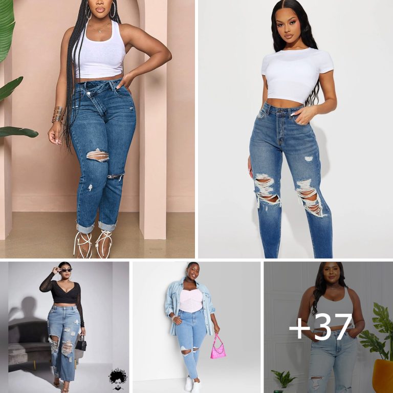 Streetwear Chic: High Waist Light Blue Ripped Denim Jeans