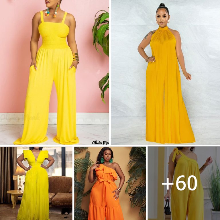 Styling the Chic Yellow Solid Bandage Jumpsuit: Hollowed Out Patchwork, Folded Turndown Collar, and Straight Design