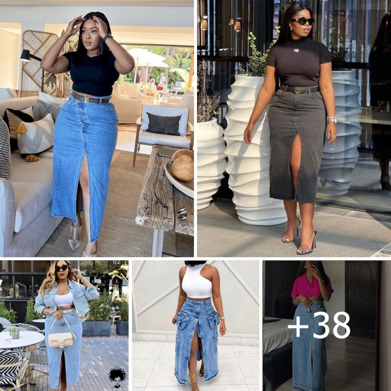 Stylish Ways to Wear a Straight Slit Maxi Denim Skirt for Women