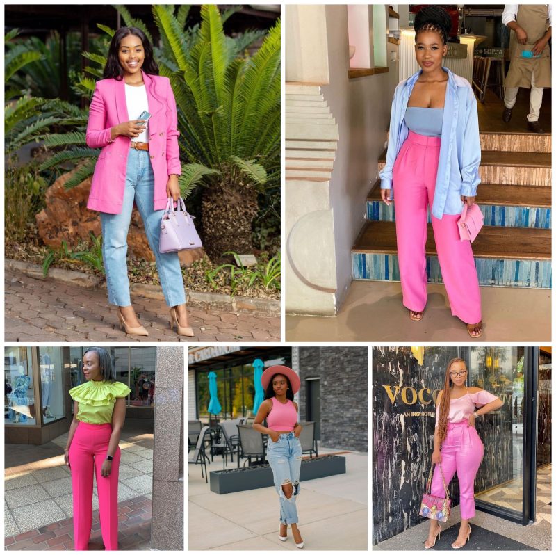 Chic pink outfit ideas featuring vibrant blazers, high-waisted pants, and stylish accessories, perfect for creating bold, feminine looks with a modern twist.