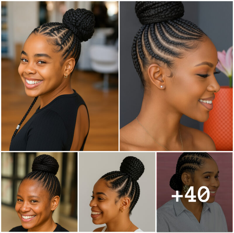 40 PHOTOS: Low Bun Cornrows