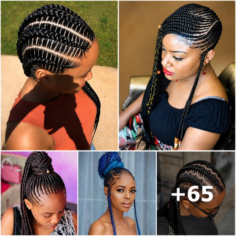 65 PHOTOS: Cornrow braid designs and Knotless braid styles ‎