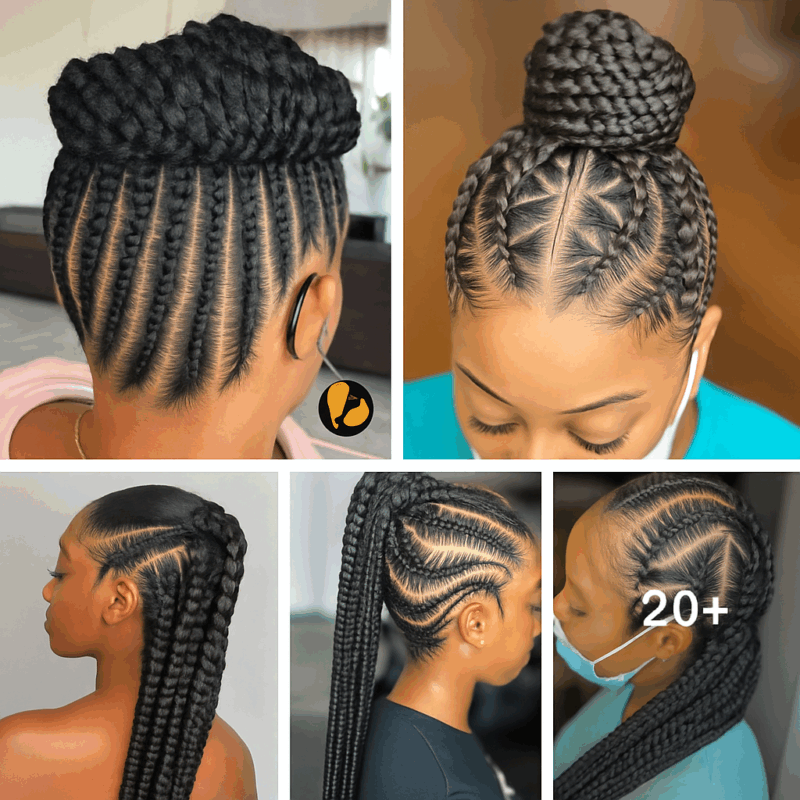 20 PHOTOS Designer Cornrow & Stitched Hairstyles ‎