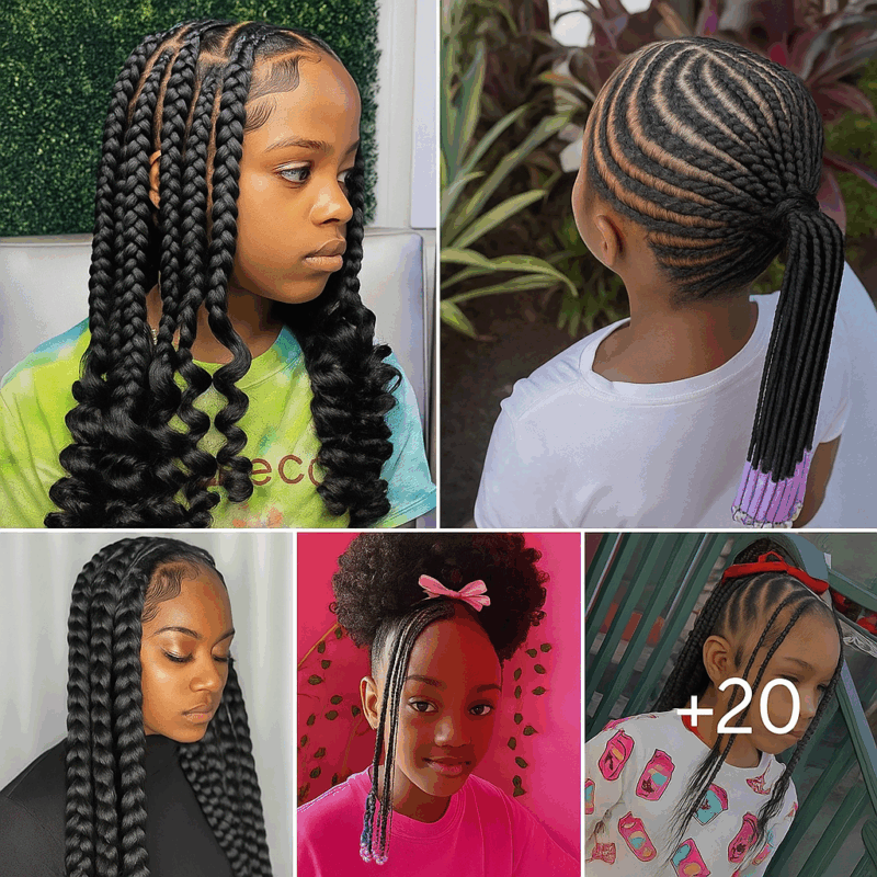 20 PHOTOS: Kids’ cornrow hairstyles + Box braids for kids ‎