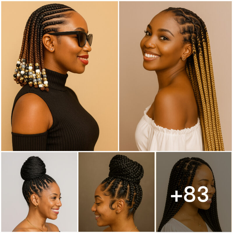 83 PHOTOS: Cornrow braid designs + Knotless braids styles ‎