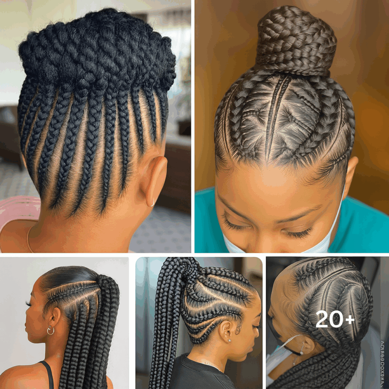 20 PHOTOS Designer Cornrow & Stitched Hairstyles ‎