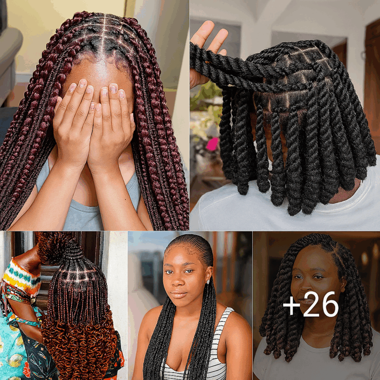 26 PHOTOS: Hot twist hairstyles, Knotless braids styles & Cornrow braid designs ‎