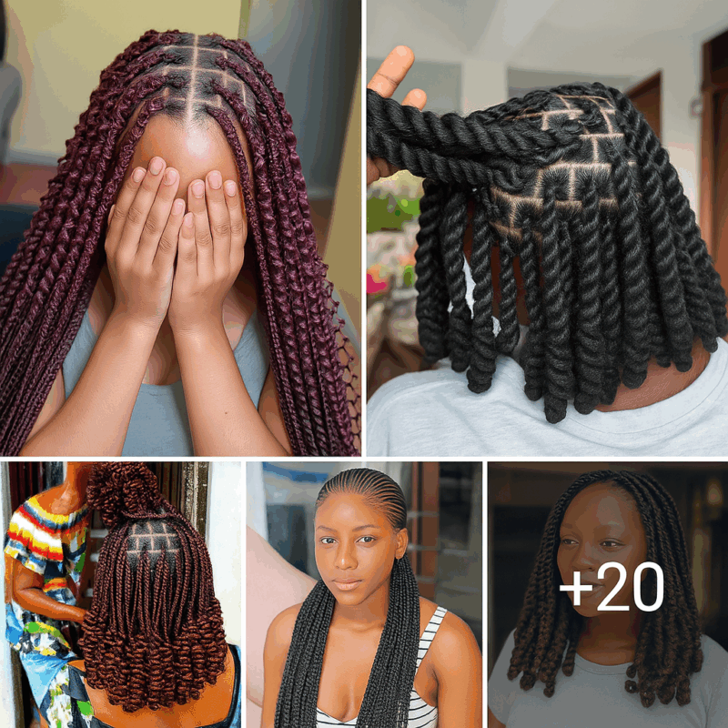 27 PHOTOS: Hot twist hairstyles, Knotless braids & Cornrow braid designs ‎