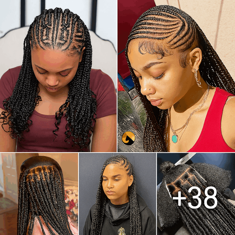 38 PHOTOS: Cornrow braid designs and Knotless braids styles ‎