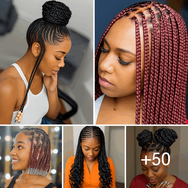 50 PHOTOS: Cute Looking Braids For Ladies – Knotless & Twists ‎ ‎