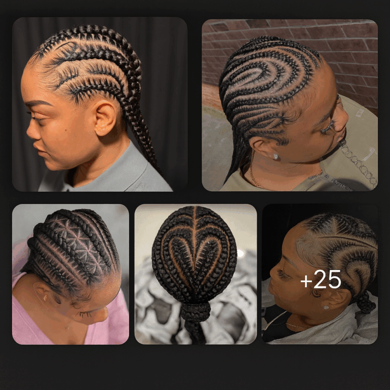 25 PHOTOS: Stitched Cornrow Braids Styles For Women ‎