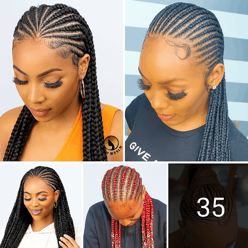 36 PHOTOS: Cornrow braid designs + Knotless braids styles ‎