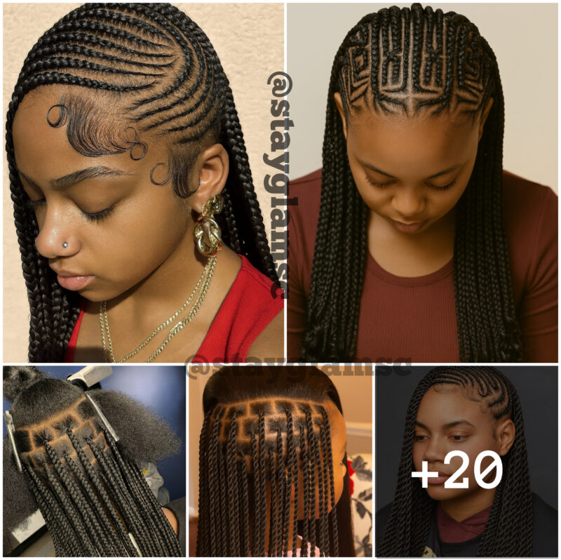 20 PHOTOS: Cornrow braid designs and Knotless braids styles ‎