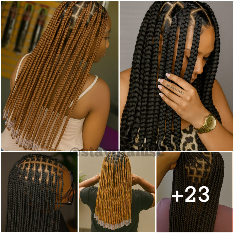 23 PHOTOS: Premium knotless braid patterns ‎