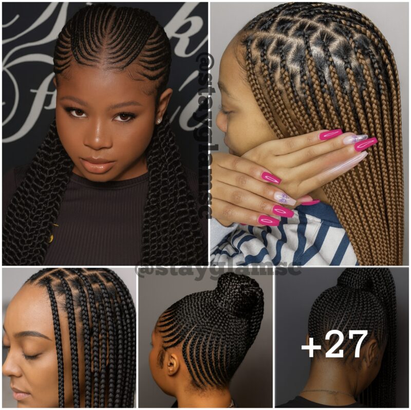27 PHOTOS: Nice-looking hairstyles for women – Knotless & Cornrow braids ‎