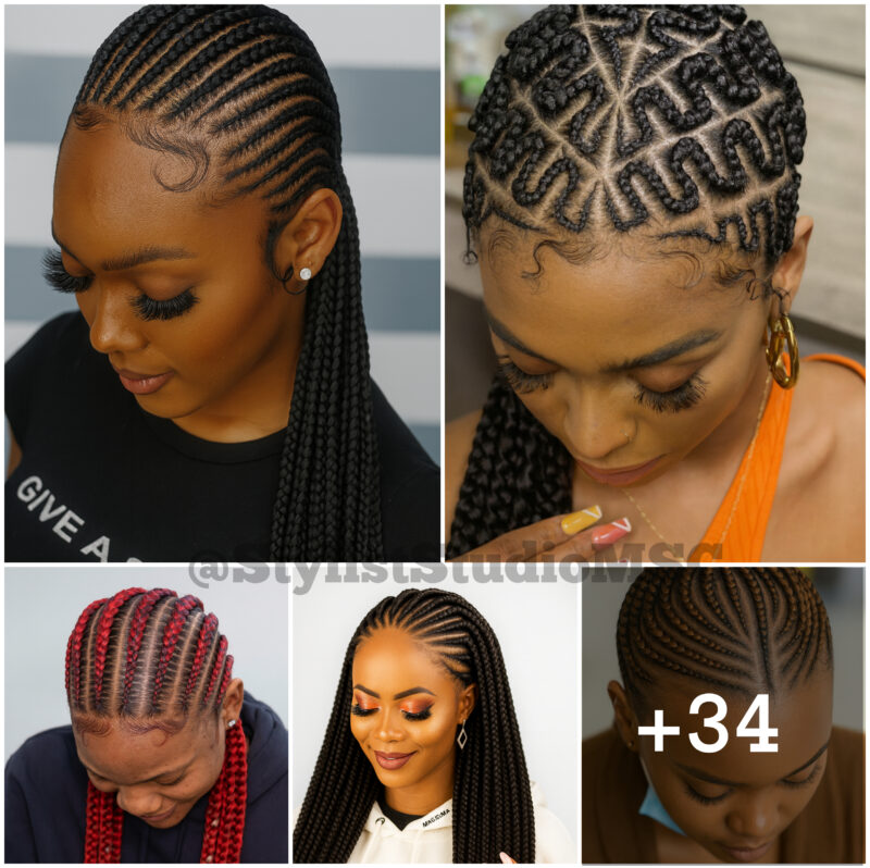 34 PHOTOS: Cornrow braid designs + Knotless braids styles ‎
