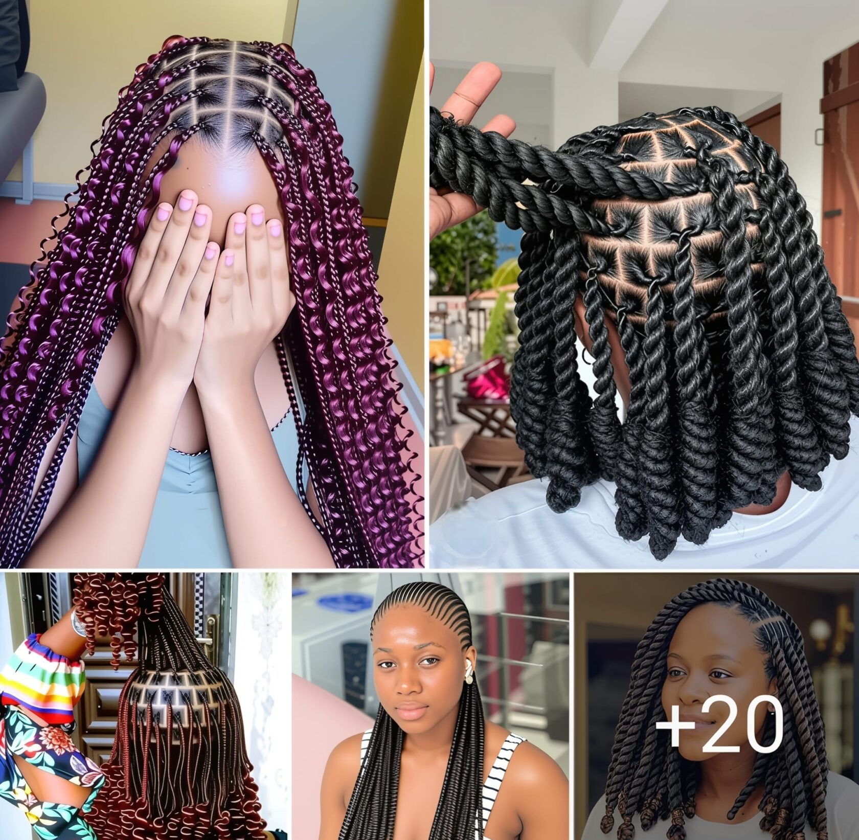 22 PHOTOS: Hot twist hairstyles, Knotless braids styles & Cornrow braid designs