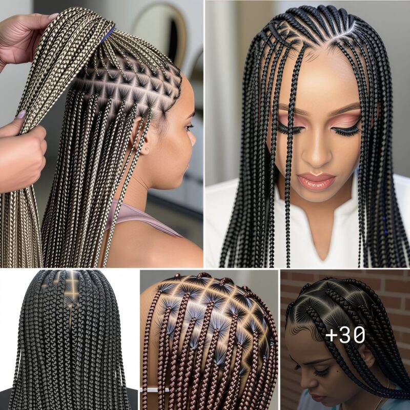 30 PHOTOS: High-end African knotless braids ‎