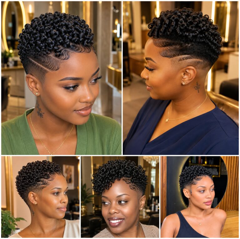 Deep Black Coils with Shaved Line Fade