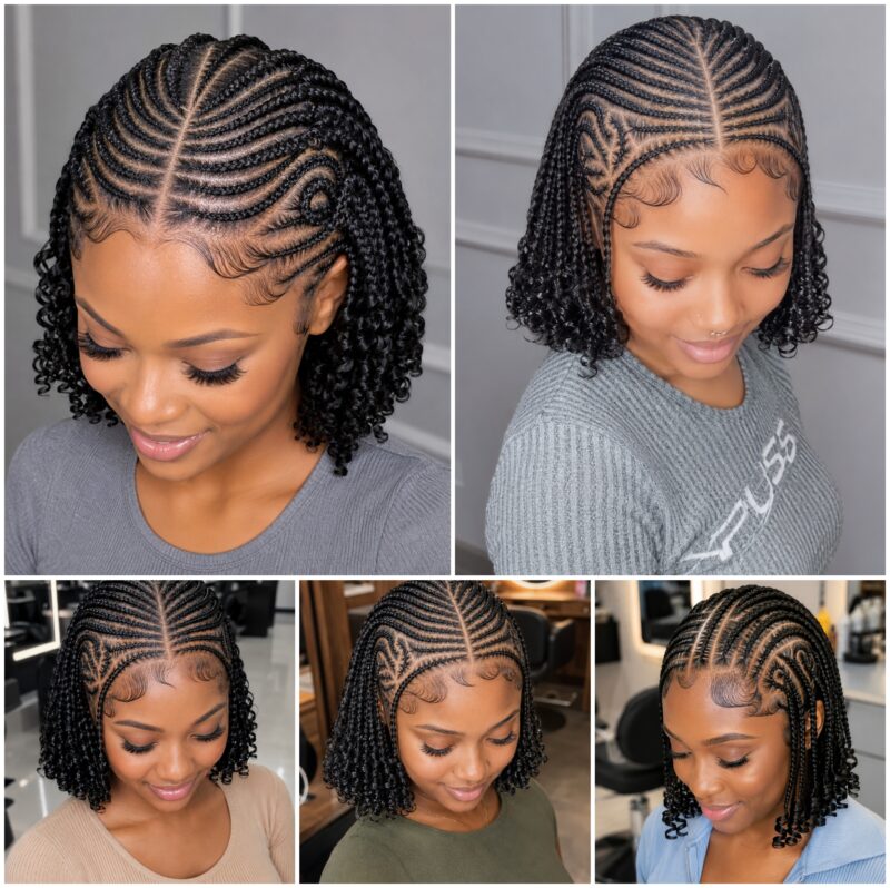 Intricate Cornrows With Artistic Baby Hairs